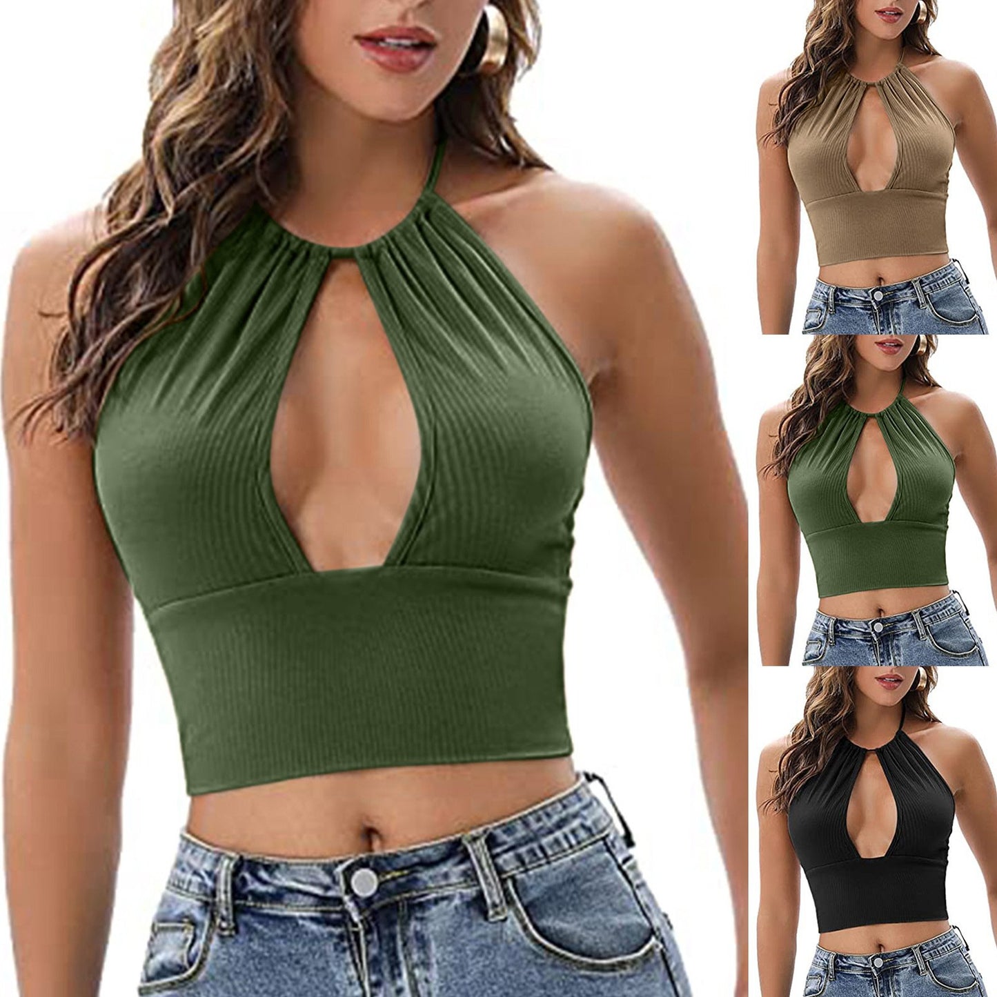 Women's Summer Sexy Hollow Halter Camisole Top